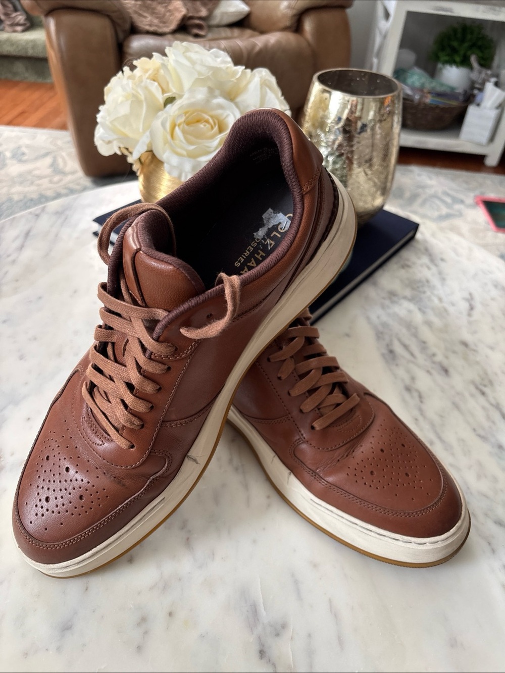 Cole Haan Men’s Brown Leather Sneakers sz 13